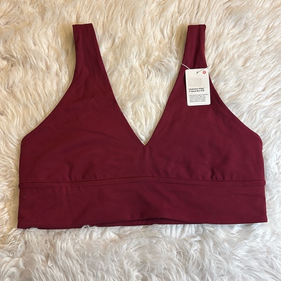lululemon athletica Other - Lululemon Align V-Neck Bra A/B cup, Deep Luxe, size 14
